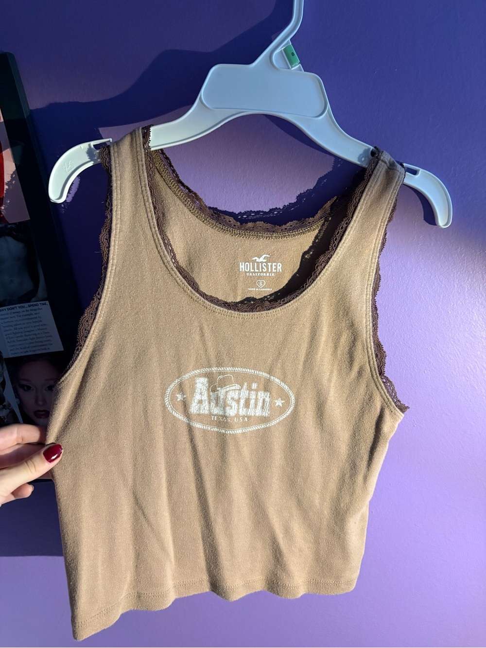 Hollister Brown Lace Tank Top “Austin” Cow-Boy Western Vibe